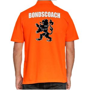 Bondscoach Holland supporter poloshirt oranje met leeuw EK / WK voor heren - Feestshirts