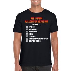 Halloween kostuum lijstje t-shirt zwart heren  - Carnavalskostuums