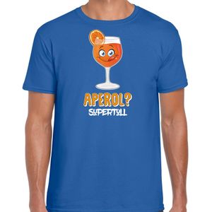 Apres ski t-shirt voor heren - aperol supertoll - blauw - apres ski/wintersport - aperol spritz - Feestshirts