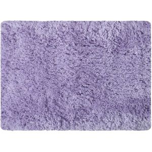 MSV Badkamerkleedje/badmat tapijt - voor de vloer - lila paars - 50 x 70 cm - Microfibre - langharig