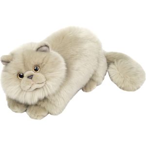 Knuffeldier Perzische kat/poes - zachte pluche stof - premium kwaliteit knuffels - grijs - 24 cm - Knuffel huisdieren