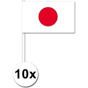 10 zwaaivlaggetjes Japanse vlag - Vlaggen