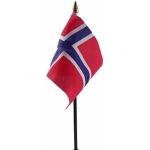 Noorwegen luxe zwaaivlaggetje polyester - zwaaivlaggen