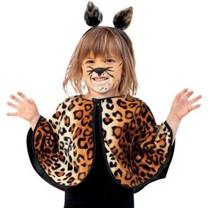 Pluche luipaard poncho voor peuters - Carnavalskostuums