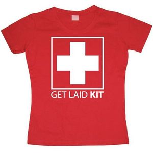 Fun tekst shirt Get Laid Kit dames - Feestshirts