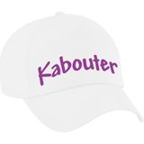 Verkleed pet voor kinderen - kabouter - wit/paars - carnaval themafeest outfit - Verkleedhoofddeksels