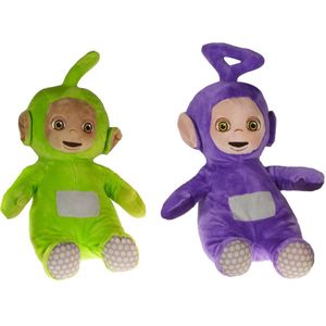 Pluche Teletubbies speelgoed set knuffel Tinky Winky en Dipsey 30 cm - Knuffelpop