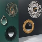 Atmosphera Spiegel - druppel - 29 x 21 cm - metaal - goudkleurig - wandspiegel