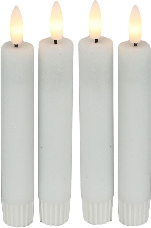 Countryfield Led dinerkaarsen - 4x st- wit -H15cm - afstandsbediening