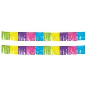 2x Plastic franje slinger multi colour - Feestslingers