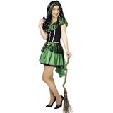 Carnavalskleding groene heksen jurk Alexia voor dames - Carnavalsjurken