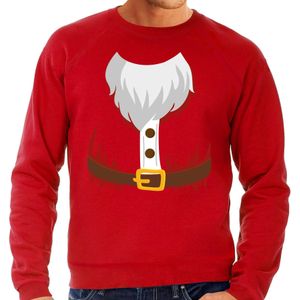 Kerstkostuum Kerstman verkleed sweater - rood - heren - Kerstkostuum trui / Kerst outfit M