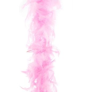 Carnaval verkleed veren Boa kleur lichtroze 2 meter - Verkleedkleding accessoire