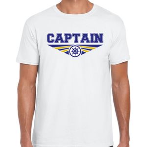 Captain t-shirt wit heren - Beroepen shirt - Feestshirts