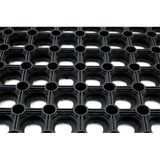 2x Rubberen deurmatten/schoonloopmatten zwart 40 x 60 cm - Deurmatten