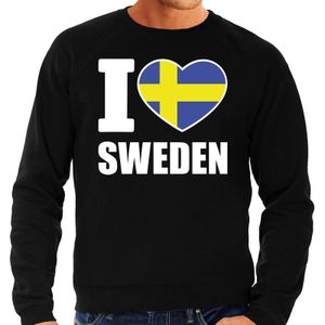 I love Sweden sweater / trui zwart voor heren - Feesttruien