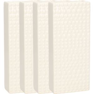 Waterverdamper - 4x - creme wit - keramiek - 400 ml - radiatorbak luchtbevochtiger - 7,4 x 17,7 cm - Luchtbevochters