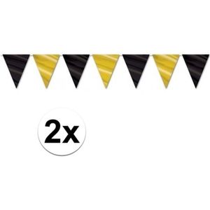 2x Zwart met gouden slingers 360 cm - Vlaggenlijnen
