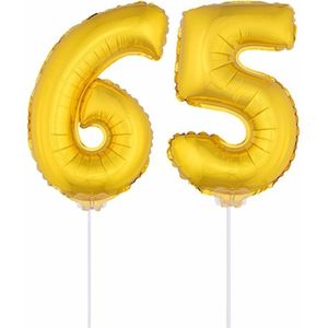 Opblaasbare cijfer 65 goud 41 cm - Ballonnen