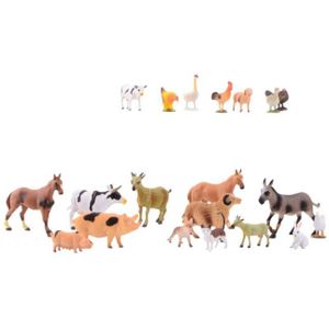 Plastic boerderij speelgoed dieren - 2x setje van 20x stuks - Speelfigurenset