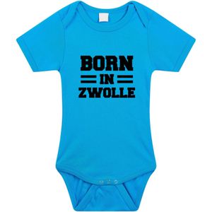 Born in Zwolle cadeau baby rompertje blauw jongens - Rompertjes