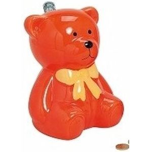 Oranje kinder teddybeer spaarpot - Spaarpotten