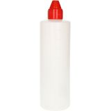 PlasticForte Doseerfles/sausfles - 2x - kunststof - transparant - met schenktuit - 500 ml - 22 cm