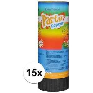 15 voordelige mini party poppers 11 cm - Confetti