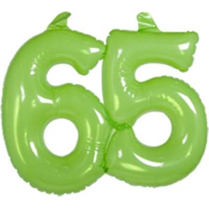 Groene cijfers 65 opblaasbaar - Feestdecoratievoorwerp