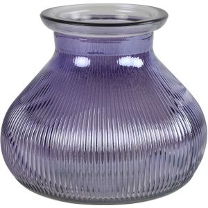 Decostar Bloemenvaas - paars/transparant glas - H12 x D15 cm - vaas