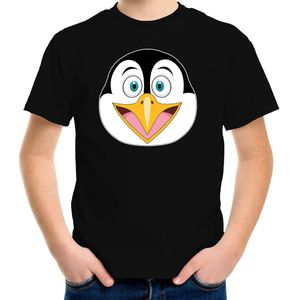Cartoon pinguin t-shirt zwart voor jongens en meisjes - Cartoon dieren t-shirts kinderen - T-shirts