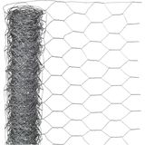 Nature Schermgaas - 2x - grijs - verzinkt staal - 100 x 250 cm - zeskantig maaswijdte 25 x 25 mm