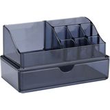 Edco - Make-up Organizer - Donkerblauw - Kunststof - 8 Vakken en 1 Laadje