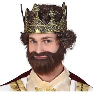 Verkleed kroon voor volwassenen - goud - latex - koning - koningsdag/carnaval - Verkleedhoofddeksels