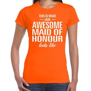 Kado shirt voor trouw getuige awesome maid of honour bedrukking - Feestshirts