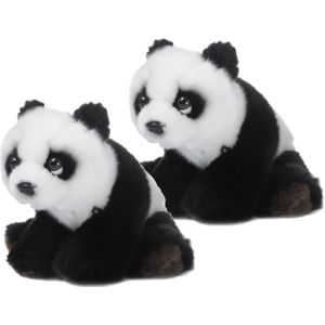 2x stuks wNF pluche floppy panda beer 15 cm - Knuffeldier