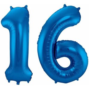 Blauwe folie ballonnen 16 jaar - Ballonnen