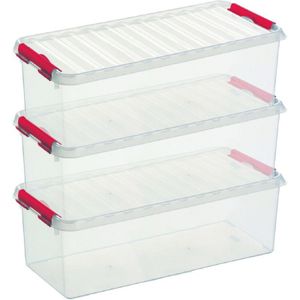 3x Sunware opbergbox/opbergdoos transparant 9,5 liter - Opbergbox