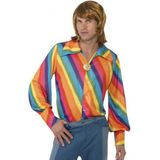 70s shirt met regenboog print - Carnavalsblouses