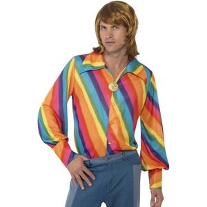 70s shirt met regenboog print - Carnavalsblouses