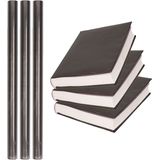 3x Rollen schoolboeken kaftpapier zwart 300 x 50 cm - Kaftpapier