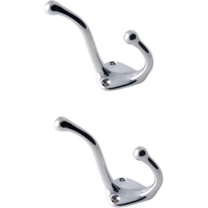 Wandkapstok - 3x - zilverkleurig - Luxe enkele haak - kapstokken - haken - 7,5 x 3 cm - Kapstokhaken