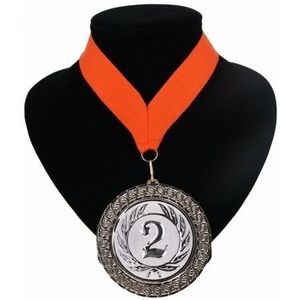 Medaille nr. 2 halslint oranje - Fopartikelen