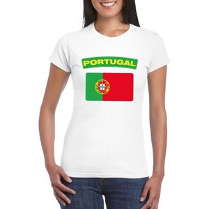 T-shirt wit Portugal vlag wit dames - Feestshirts