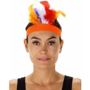 4x stuks oranje indianentooien hoofdbanden voor dames - Verkleedattributen