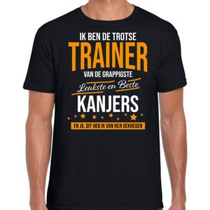 Trotse trainer van kanjers cadeau t-shirt zwart voor heren - Feestshirts