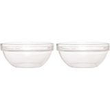 2x Salade schalen/slakommen van glas 26 cm - Saladeschalen