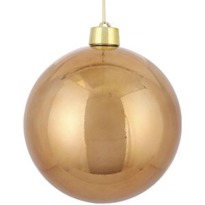 1x Grote kunststof decoratie kerstbal licht koper 25 cm - Kerstbal