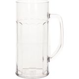 Bierpul/bierglas ribbel - 6x - transparant onbreekbaar kunststof - 56 cl/560 ml - Oktoberfest/bierfeest glazen