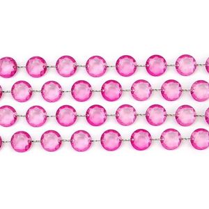 Roze slinger met kristalletjes - Feestslingers